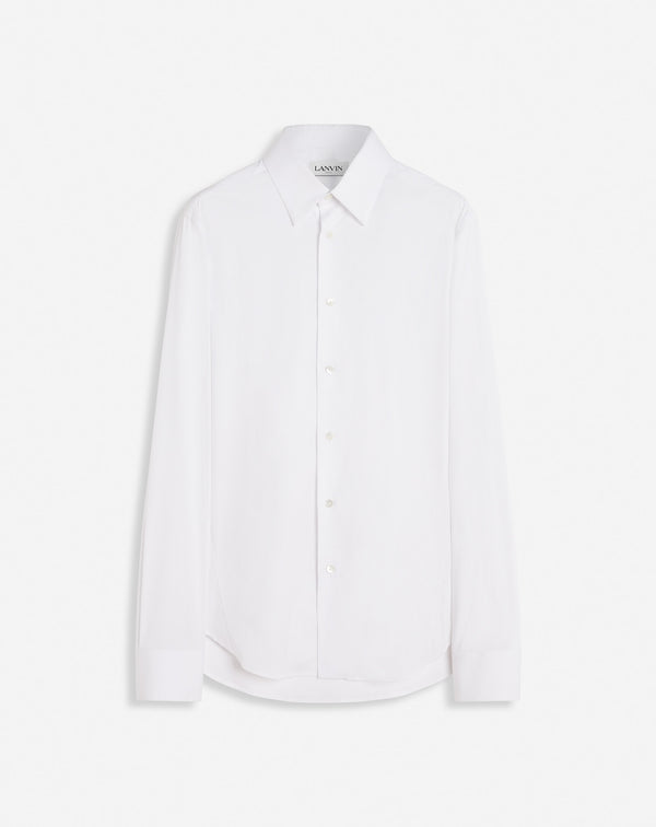 Slim Fit Shirt With Visible Buttons Optical White Lanvin