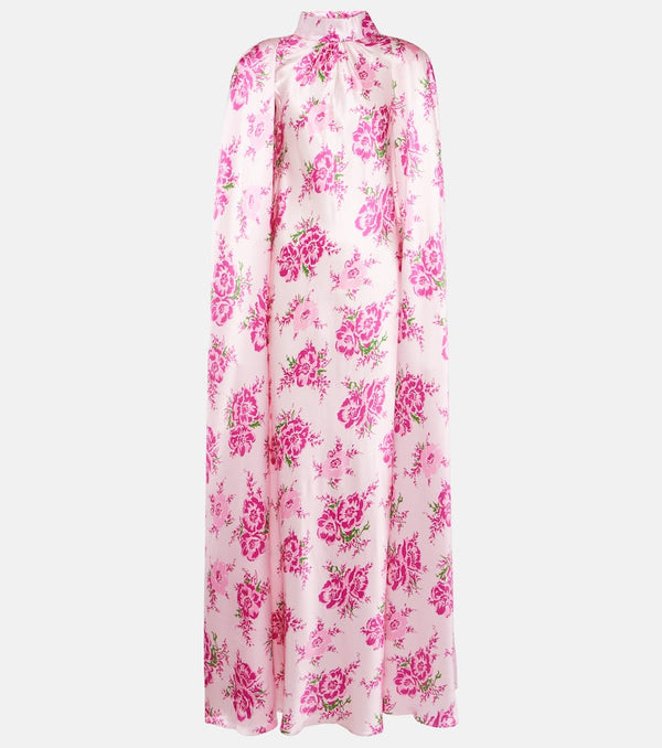 Rodarte Caped floral silk satin gown