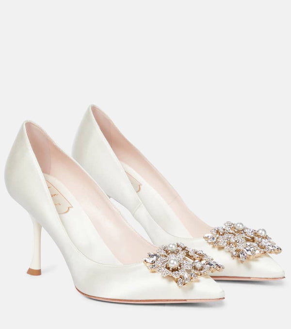 Roger Vivier RV Bouquet 85 embellished satin pumps