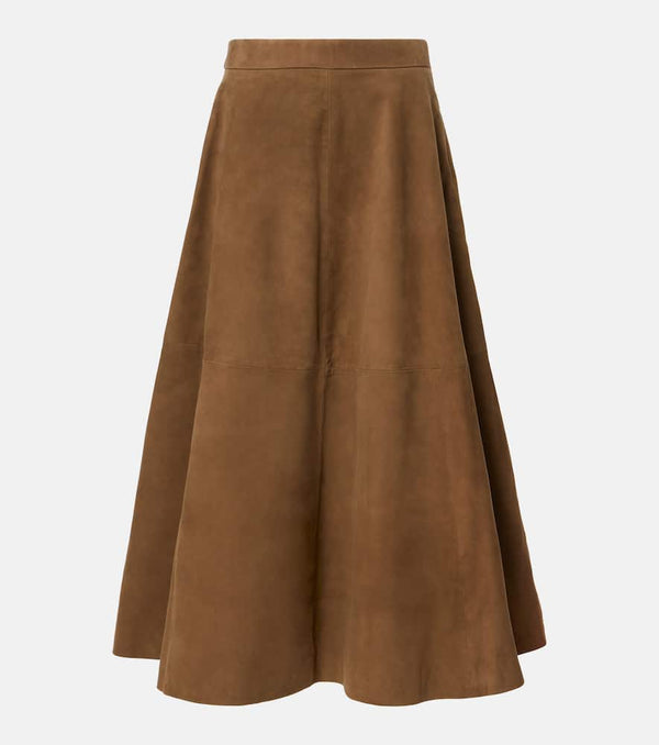 Róhe Suede midi skirt