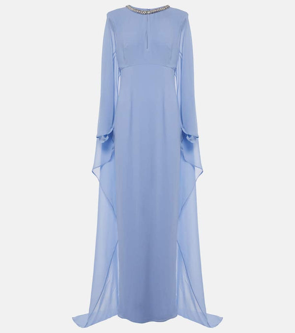 Roland Mouret Embellished silk chiffon gown