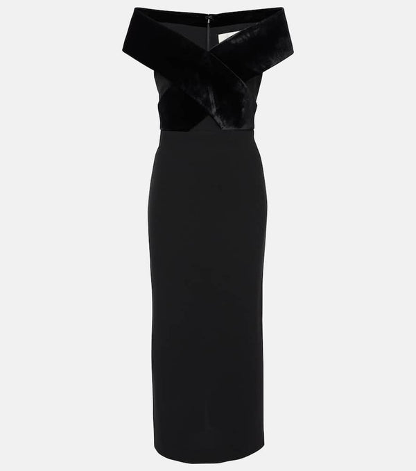 Roland Mouret Off-shoulder velvet gown