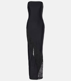 Rotate Lace-trimmed maxi dress