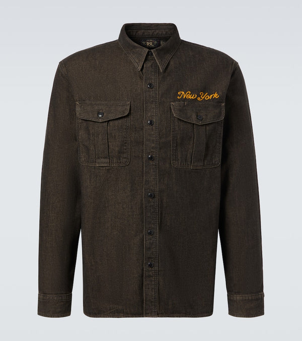 RRL Logo denim shirt