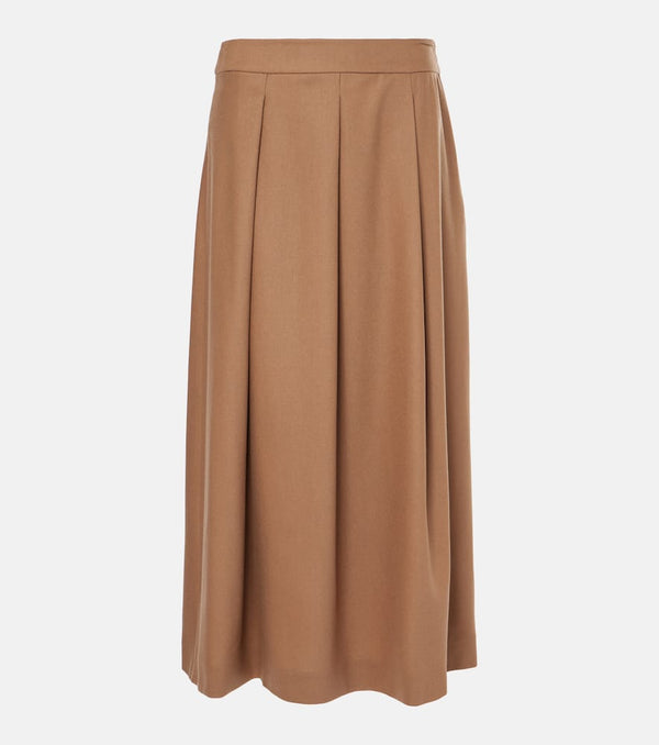 S Max Mara Caterina pleated wool midi skirt