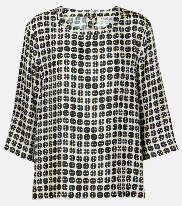 S Max Mara Ribes checked silk top