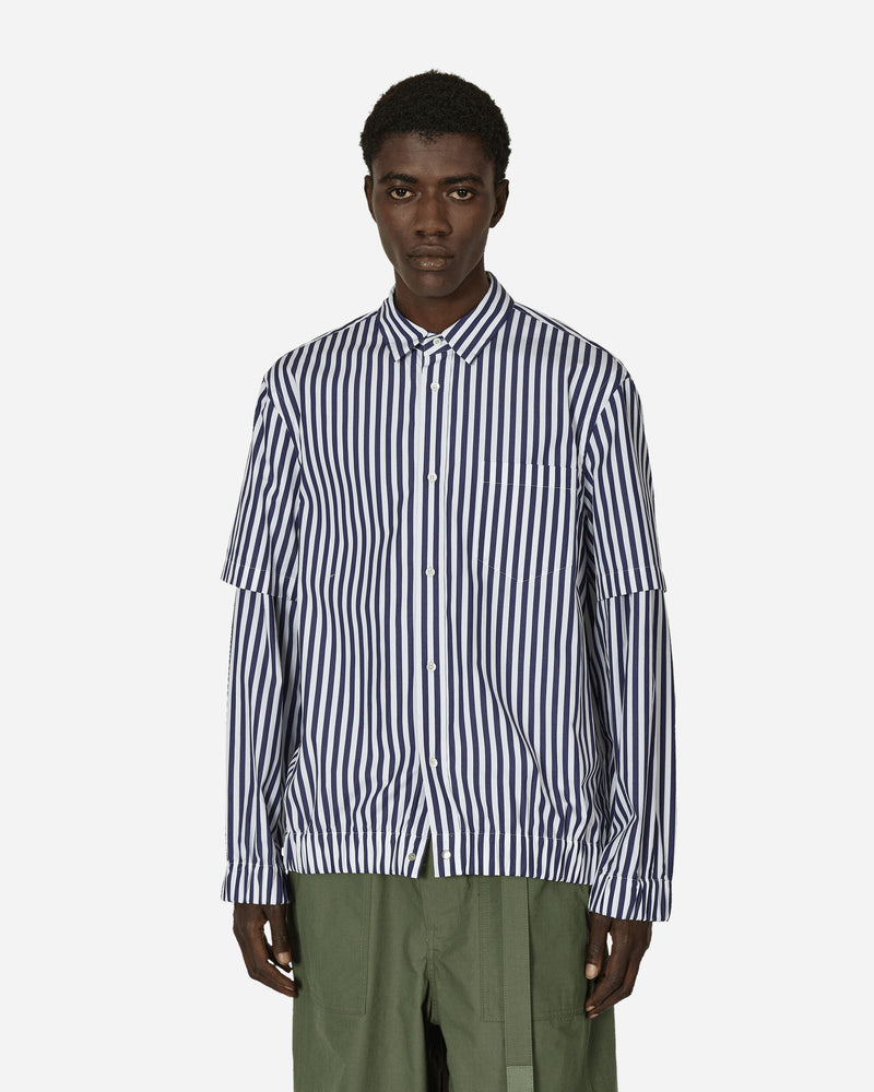 sacai Cotton Poplin Shirt Navy Stripe