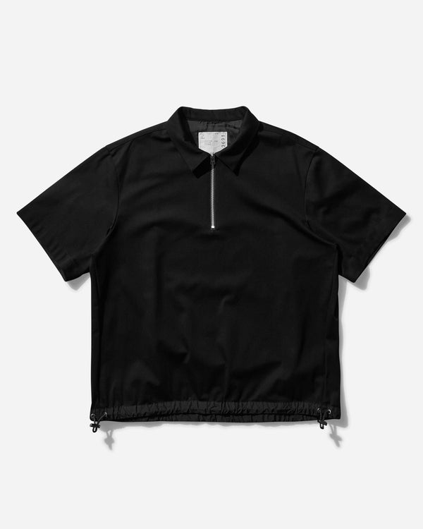 sacai Men s Cotton Jersey Polo Shirt Black