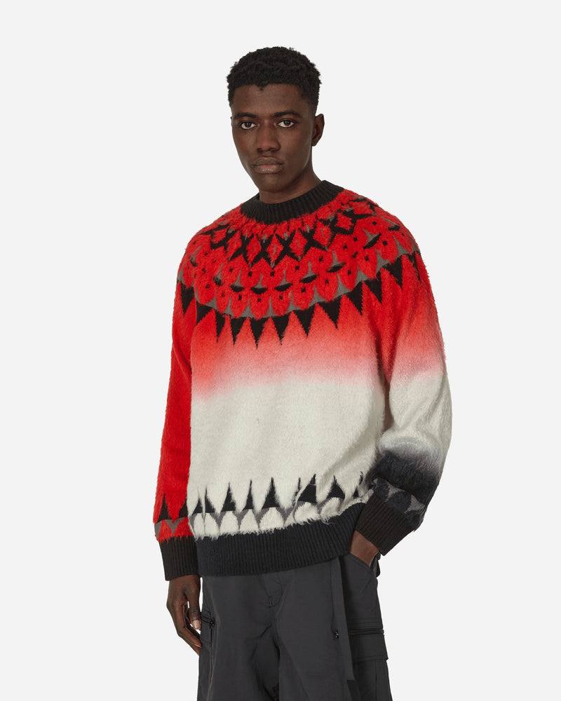 sacai Jacquard Knit Sweater Red