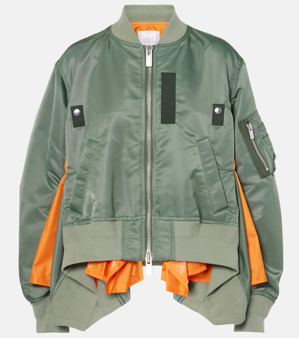 Sacai Layered twill bomber jacket