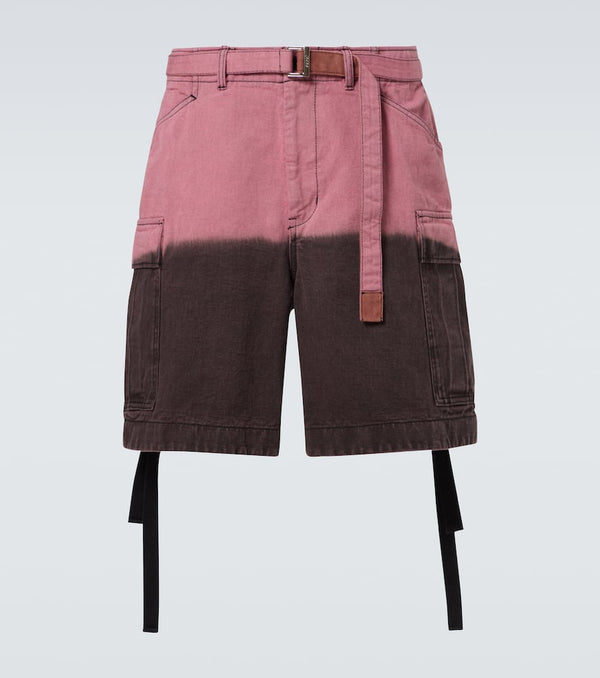 Sacai Ombré cotton cargo shorts