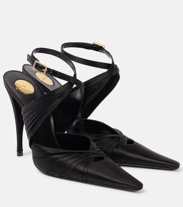 Saint Laurent 110 satin slingback pumps