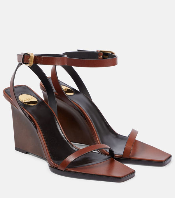 Saint Laurent 90 leather wedge sandals