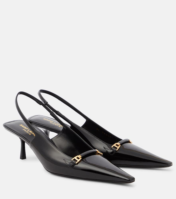 Saint Laurent Carine 55 patent leather slingback pumps