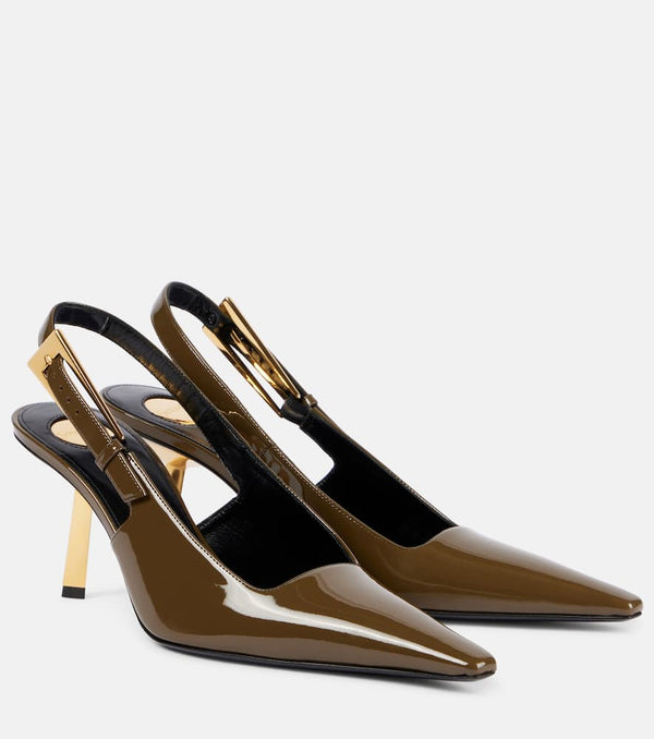 Saint Laurent Lee 75 patent leather slingback pumps