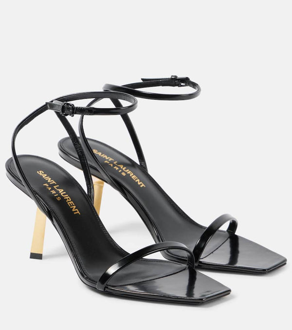 Saint Laurent Lee 75 polished leather sandals