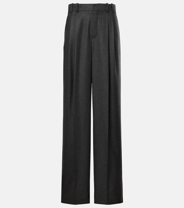 Saint Laurent Pleated cashmere wide-leg pants