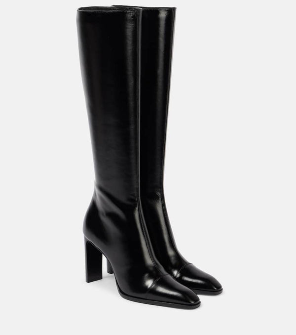 Saint Laurent Venetia 95 leather knee-high boots