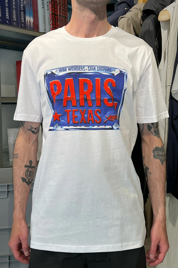 IDEA Wim Wenders Paris, Texas License Plate T-shirt White