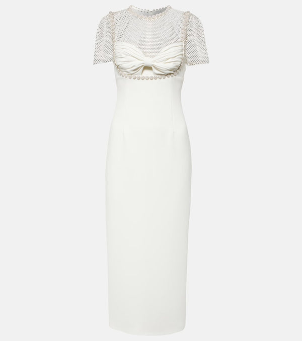 Self-Portrait Bridal embellished crêpe midi dress