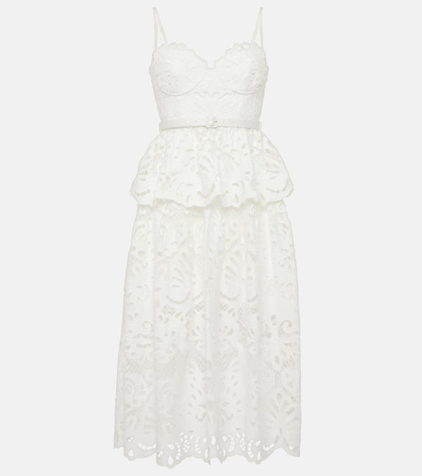 Self-Portrait Cotton lace midi dress