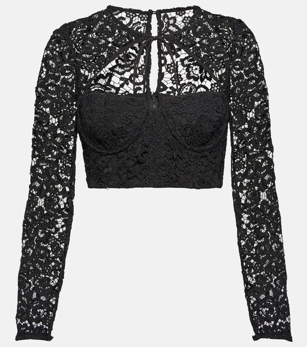 Self-Portrait Cutout lace crop top