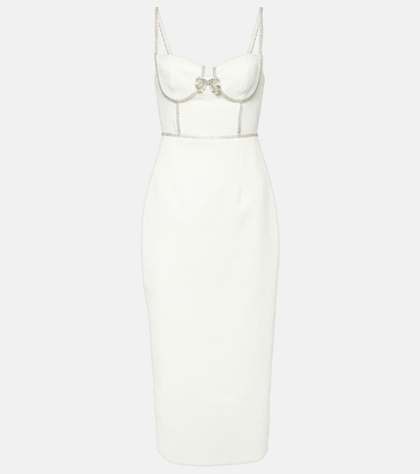 Self-Portrait Embellished crêpe bustier dress