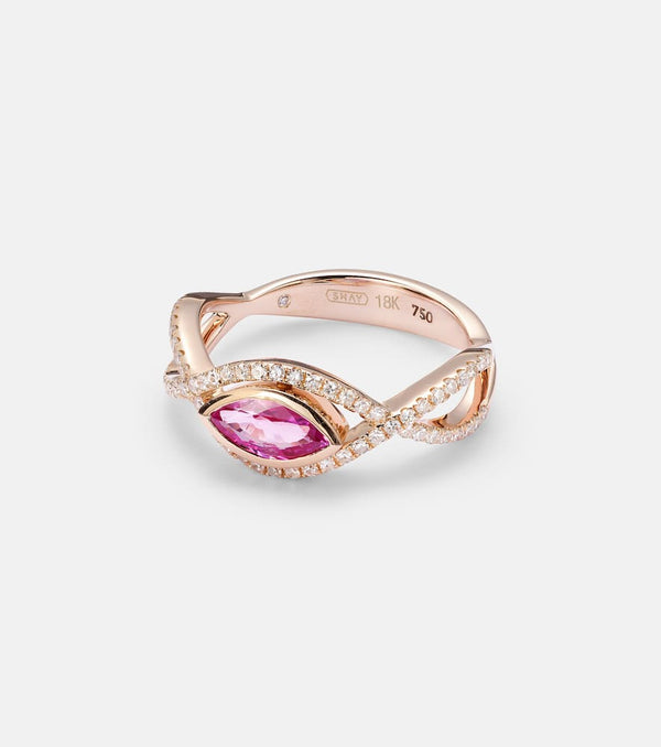 Shay Jewelry 18kt rose gold ring with sapphire and diamonds