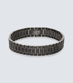 Shay Jewelry Rail Link 18kt black gold bracelet with diamonds