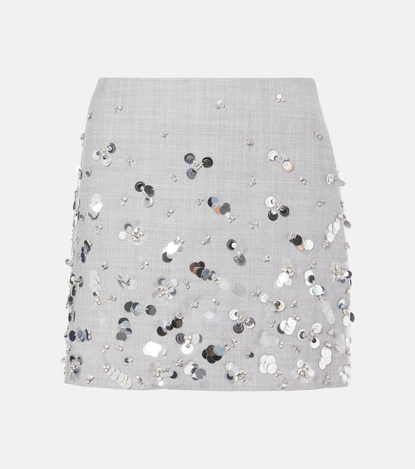 Simkhai Larissa embellished wool miniskirt