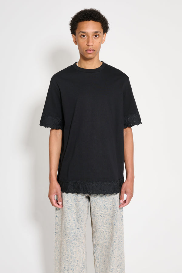 Simone Rocha Boxy T-shirt With Trim Black