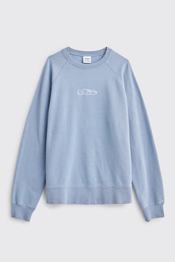 Très Bien Sneeze Logo Crewneck Sweater Stone Blue