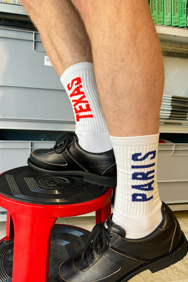 IDEA Wim Wenders Paris, Texas License Plate Socks White