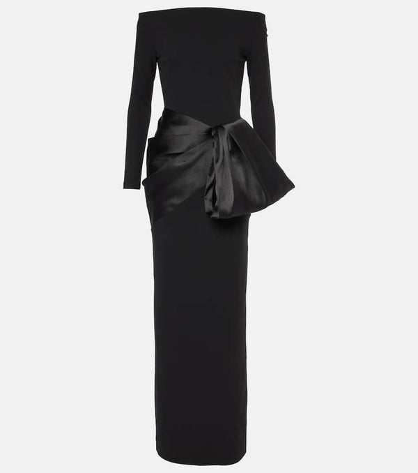 Solace London Kori off-shoulder bow-detail gown