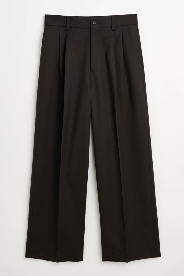 ssstein Long Wide Trousers Dark Brown