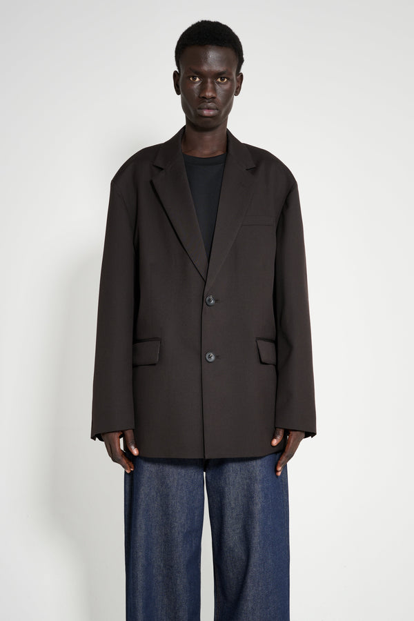 ssstein Oversized Single Breasted Jacket Dark Brown