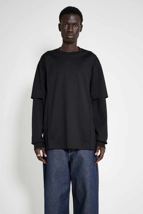 ssstein Oversized Layered Sleeve Tee Black