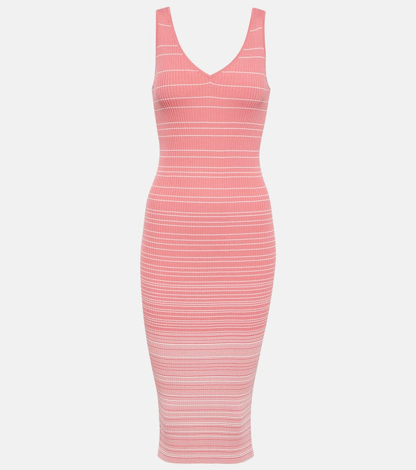 Staud Dana ribbed-knit midi dress