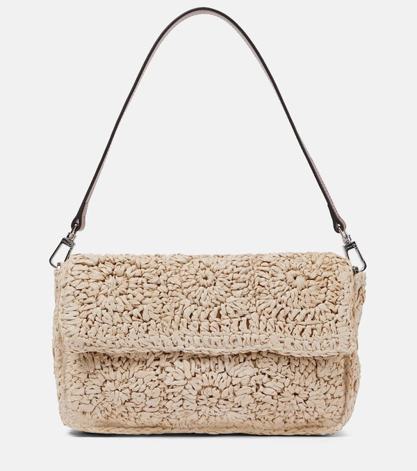 Staud Timmy Small crochet raffia shoulder bag