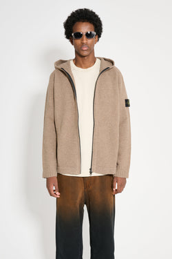 Stone Island Hooded Full Zip Cardigan Walnut