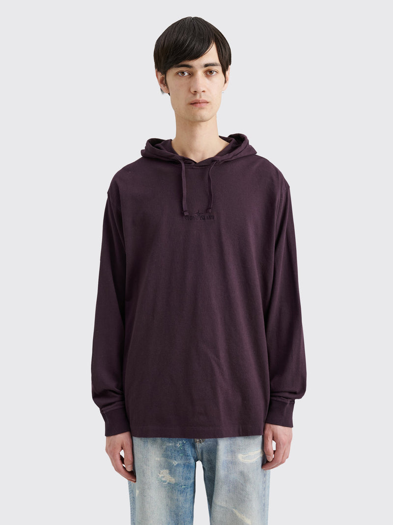 Stone Island Hooded Chest Logo T-shirt Dark Burgundy