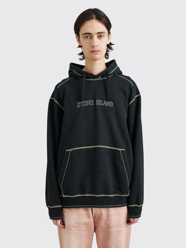 Stone Island Hooded Logo Sweatshirt Black