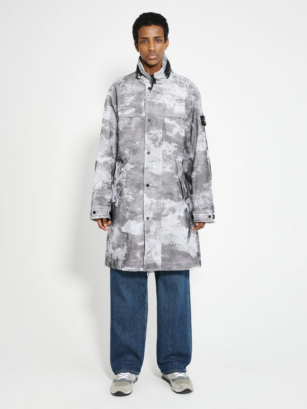 Stone Island Dissolving Grid Camo Mesh Coat Dust