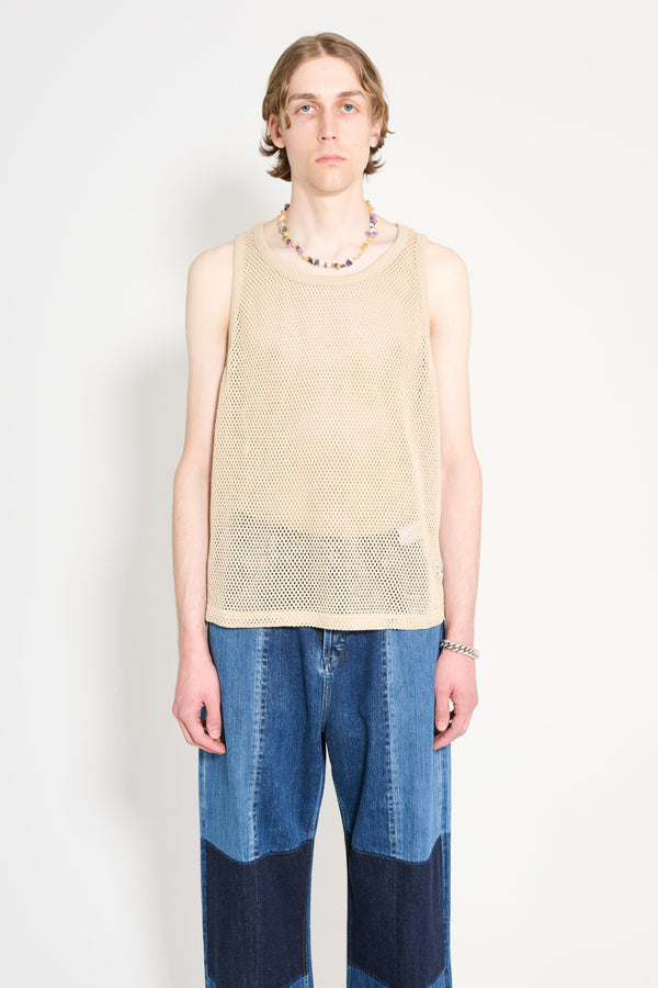 Stüssy Cotton Big Mesh Tank Natural