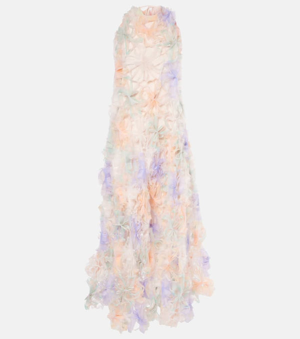 Susan Fang Air-Whirl floral-appliqué maxi dress