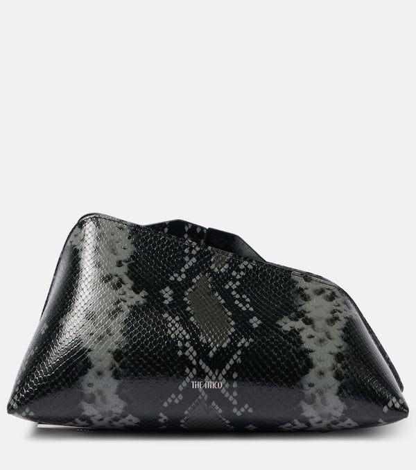 The Attico 8:30 PM snake-print leather clutch