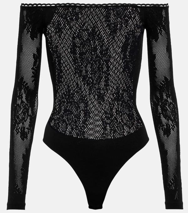 The Attico Lace off-shoulder bodysuit