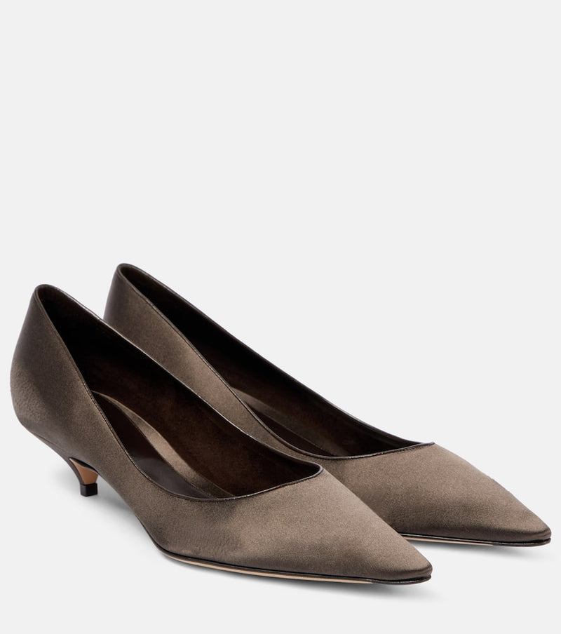 The Row Liisa satin pumps