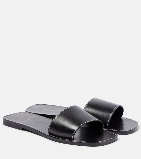 The Row Link leather slides