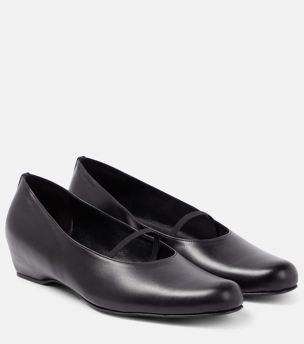 The Row Marion leather ballet flats